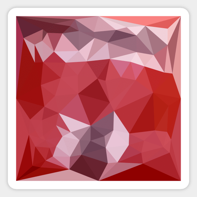 Pale Violet Red Abstract Low Polygon Background Sticker by retrovectors